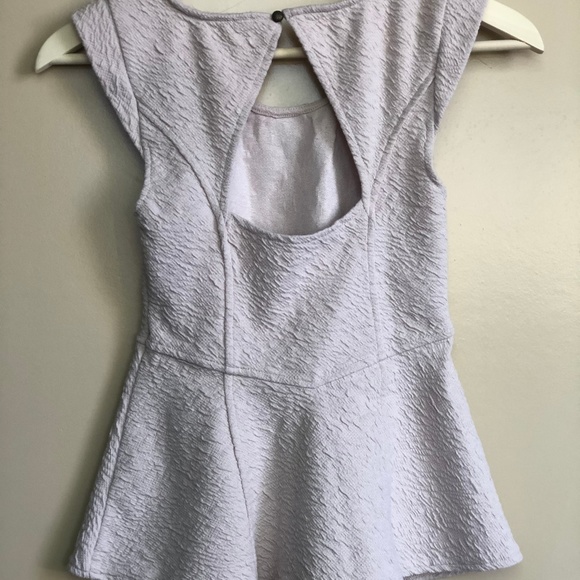 FREE PEOPLE TEXTURED CREAM COTTON PEPLUM TANK - Picture 5 of 7